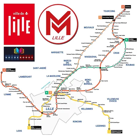 T2, Centre Ville, Gare 600m, Prox Lille, Terrasse Apartment Tourcoing