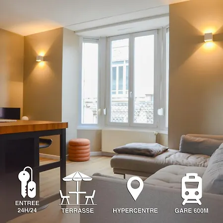 T2, Centre Ville, Wifi, Gare 600m, Prox Lille, Terrasse *